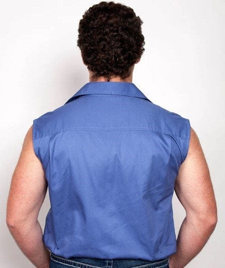 Load image into Gallery viewer, Just Country Mens Jack  1/2 Button Sleeveless-Blue
