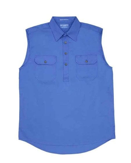 Load image into Gallery viewer, Just Country Mens Jack  1/2 Button Sleeveless-Blue
