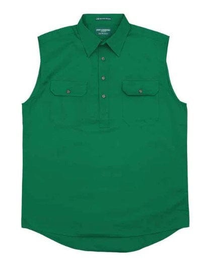 Load image into Gallery viewer, Just Country Mens Jack  1/2 Button Sleeveless-Dark Green
