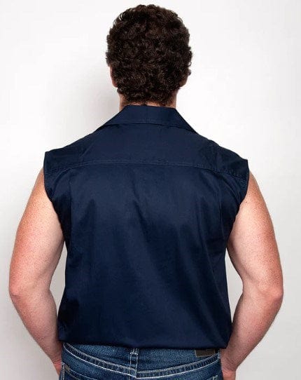 Load image into Gallery viewer, Just Country Mens Jack  1/2 Button Sleeveless-Navy
