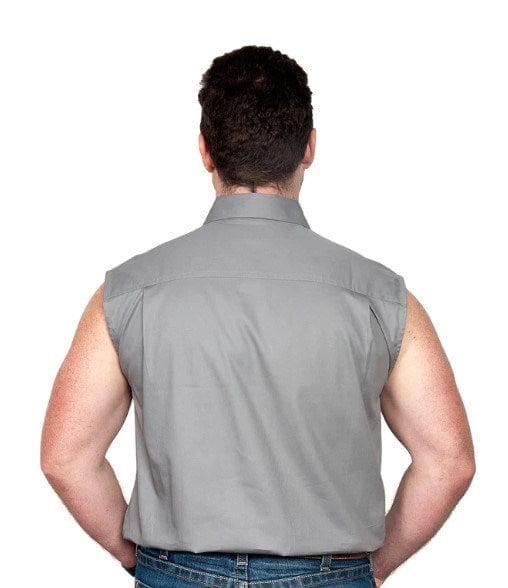 Load image into Gallery viewer, Just Country Mens Jack  1/2 Button Sleeveless-Steel Grey
