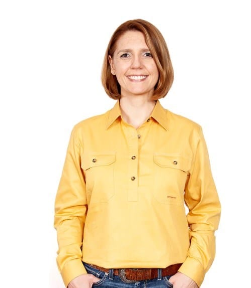 Just Country Womens Jahna 1/2 Button-Mustard