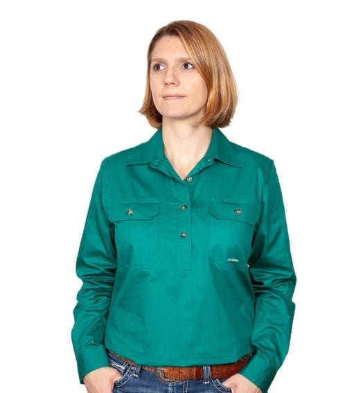 Load image into Gallery viewer, Just Country Womens Jahna 1/2 Button-Dark Green
