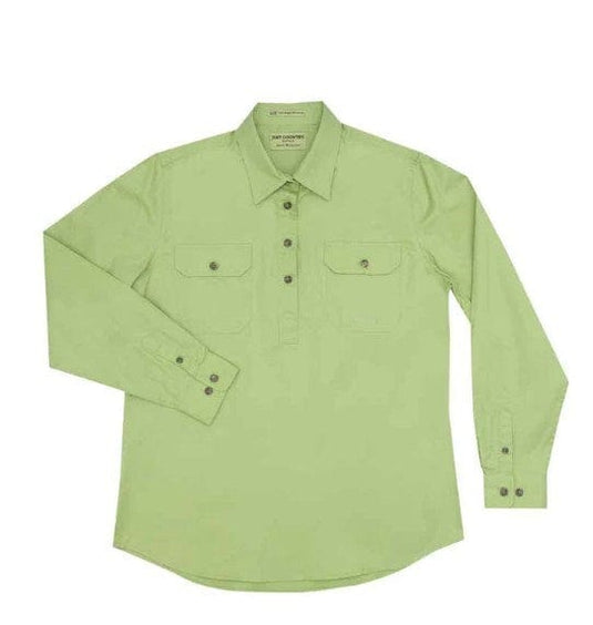 Just Country Womens Jahna 1/2 Button-Lime Green
