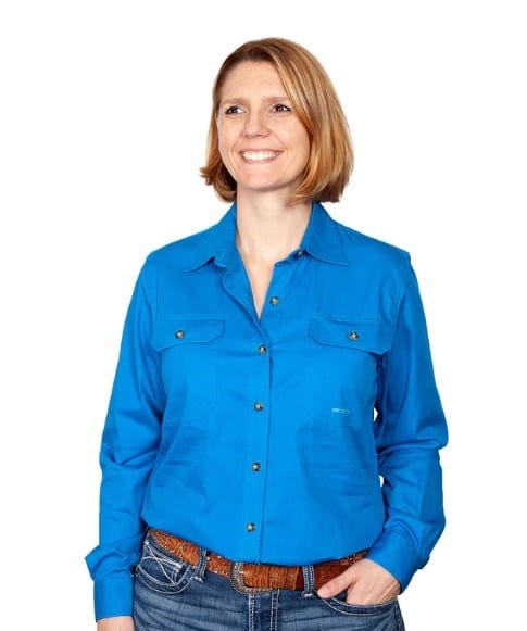 Load image into Gallery viewer, Just Country Womens Brooke Full Button-Blue Jewel
