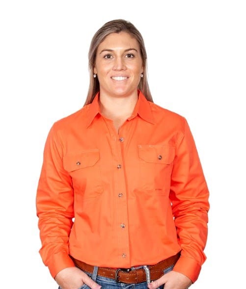 Just Country Womens Brooke Full Button-Hot Coral