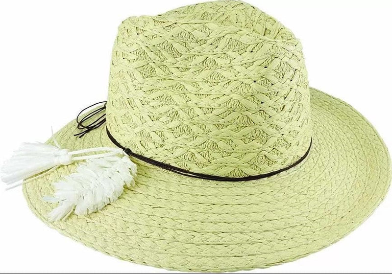 Load image into Gallery viewer, Avenel Hats Womens Braided Fedora Wax Cords &amp; Paper Feather Trim
