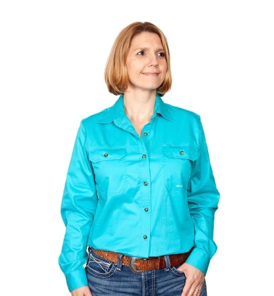 Just Country Womens Brooke Full Button-Turquoise