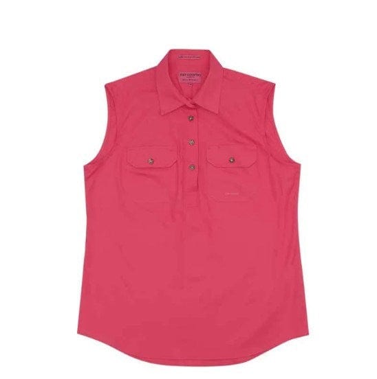 Load image into Gallery viewer, Just Country Womens Kerry 1/2 Button Sleeveless-Hot Pink
