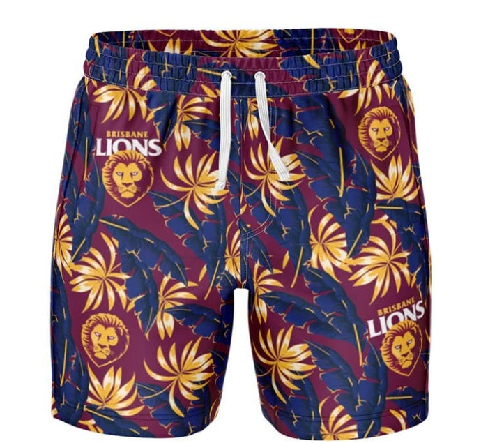 Ashtabula Mens Brisbane Lions Paradise Volley Swim Shorts