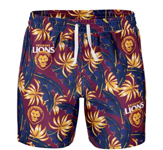 Ashtabula Mens Brisbane Lions Paradise Volley Swim Shorts