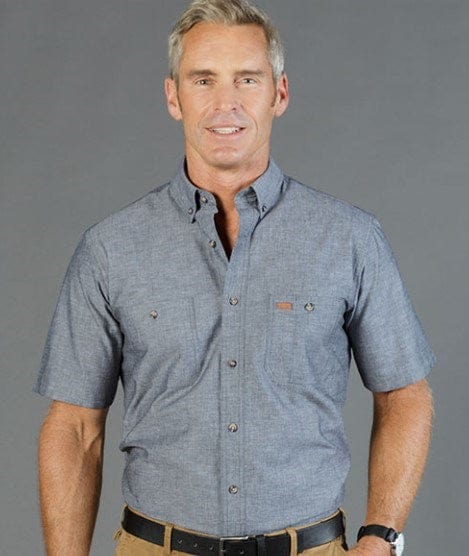 Load image into Gallery viewer, Gloweave Mens Icon Industrial Chambray Short Sleeve
