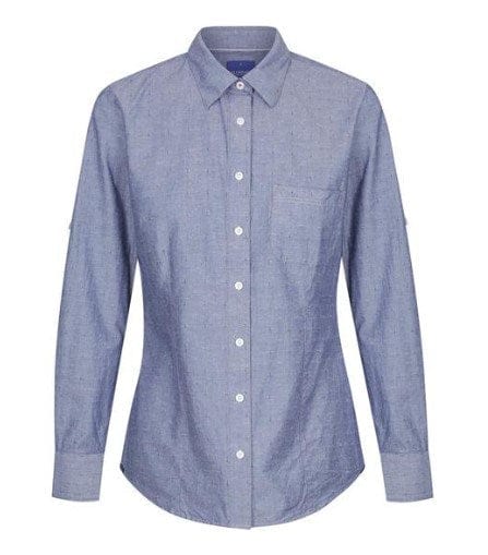Load image into Gallery viewer, Gloweave Womens Hardware Chambray Dobby Long Sleeve Shirt
