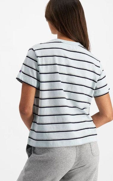 Load image into Gallery viewer, Champion Womens Script Stripe Tee
