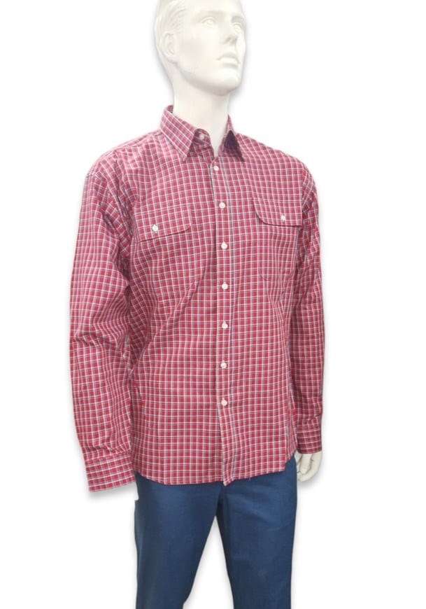 Load image into Gallery viewer, Bisley Mens Winterweight Medium Check Red Shirt
