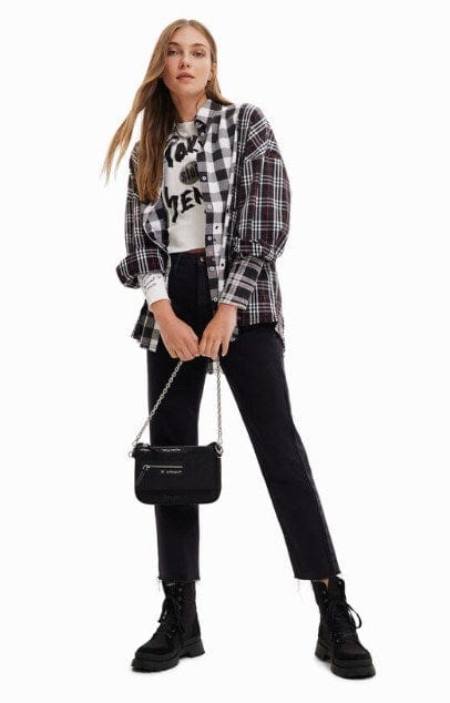 Load image into Gallery viewer, Desigual Womens Patchwork Plaid Shirt
