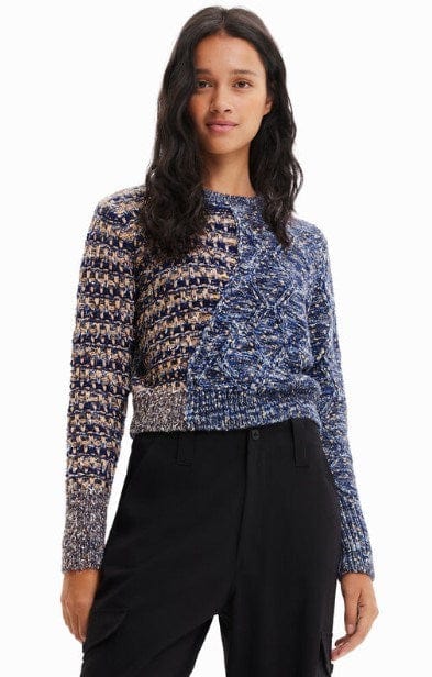Desigual Womens Hybrid Chunky Knit Pullover