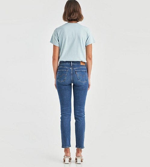 Womens Slim Jeans - Blue Wave Mid