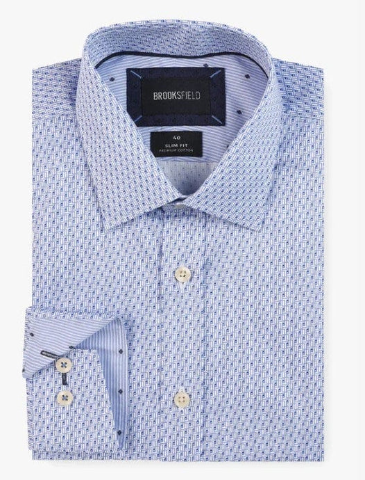 Brooksfield Mens Premium Print Shirt