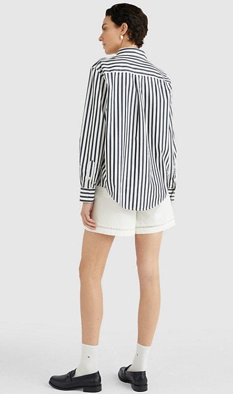 Load image into Gallery viewer, Tommy Hilfiger Womens Collection Stripe Relaxed Fit Shirt
