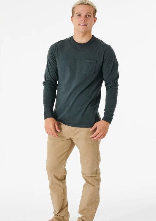 Rip Curl Mens Plain Wash Long Sleeve Tee