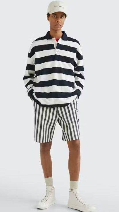 Tommy Hilfiger Mens Block Stripe Archive Fit Rugby Shirt