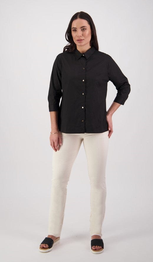 Vassalli Womens Elbow Length Sleene Shirt With Fancy Buttons