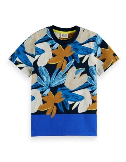Scotch & Soda Boys Cotton In Conversion All-Over Printed T-Shirt
