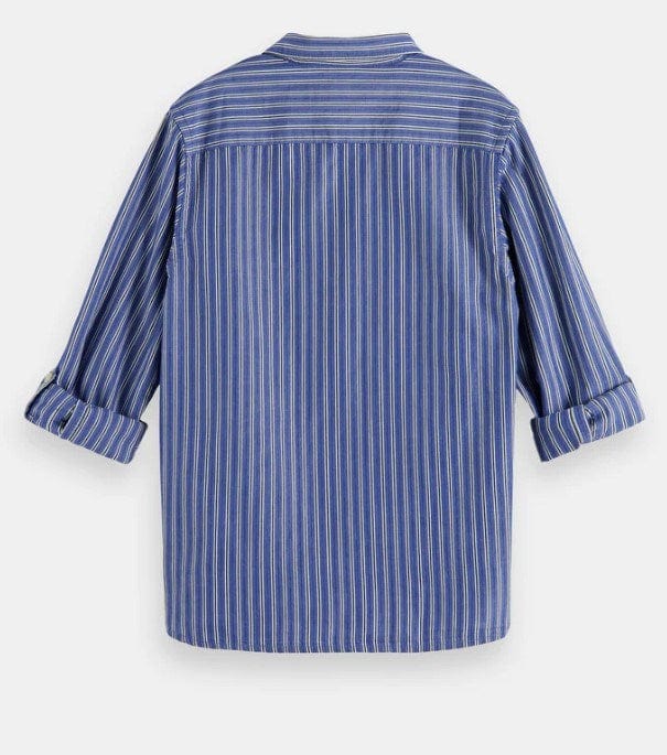 Load image into Gallery viewer, Scotch &amp; Soda Boys Striped Organic Cotton Shirt With Sleeve Adjustment
