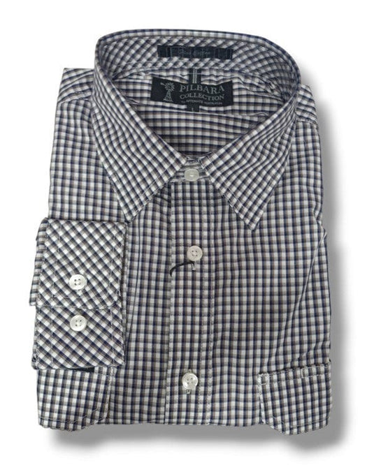 Pilbara Collection Mens Y/D Check, Dual Pocket, Long Sleeve Shirt
