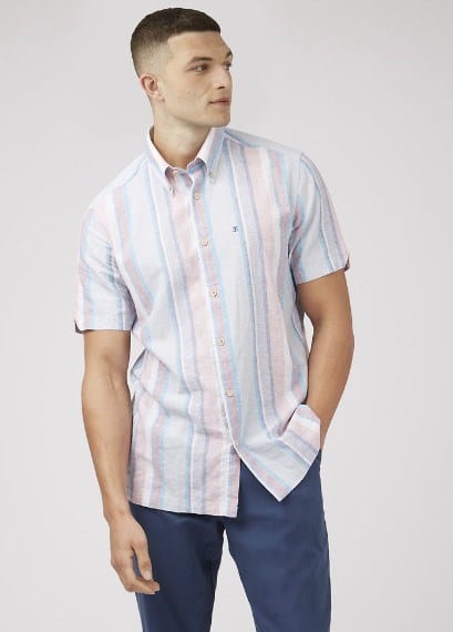 Ben Sherman Mens Short Sleeve Multicolour Shirt