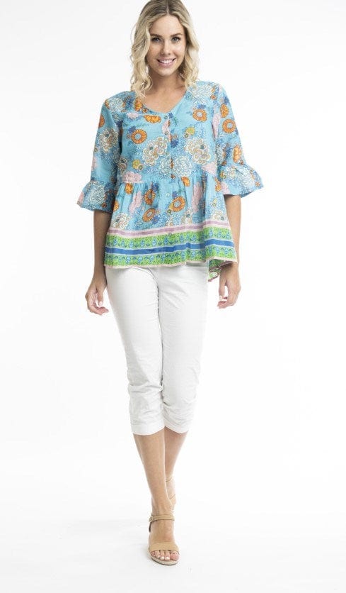Load image into Gallery viewer, Orientique Womens Syros Top Button Through

