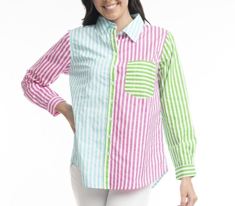 Load image into Gallery viewer, Orientique Womens Essentials Shirt Stripe Mix
