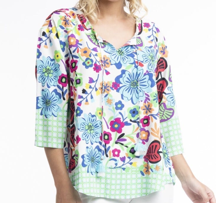 Load image into Gallery viewer, Orientique Womens Limassol Top Boho 3/4 Sleeve

