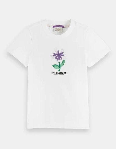Scotch & Soda Girls Slim Fit Artwork Organic Cotton T-Shirt