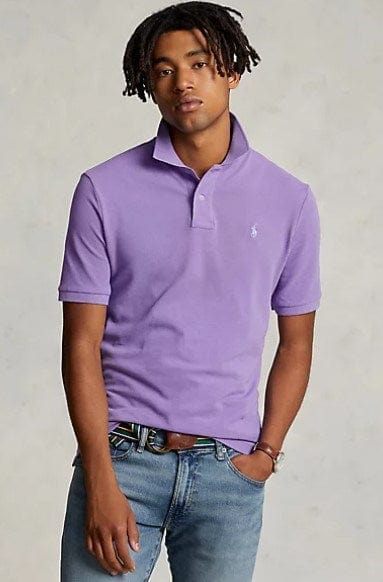 Ralph Lauren Mens Custom Slim Fit Mesh Polo Shirt - Cactus Purple
