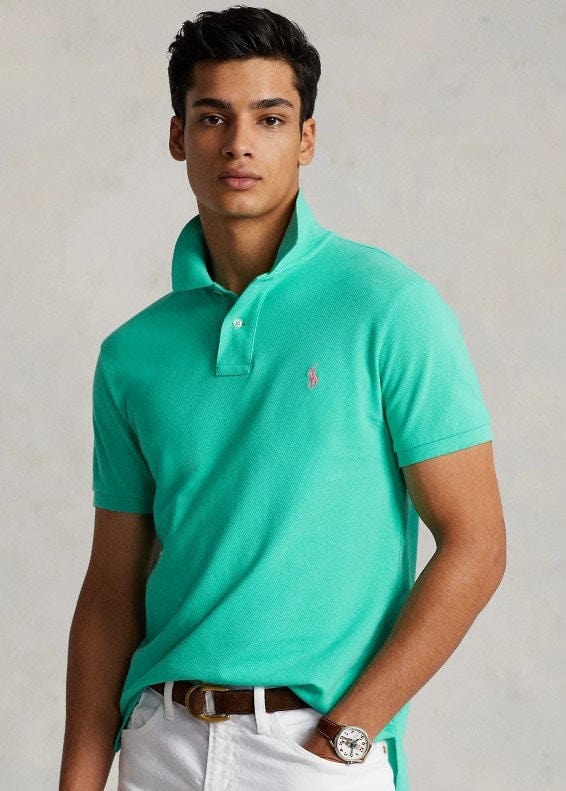 Load image into Gallery viewer, Ralph Lauren Mens Custom Slim Fit Mesh Polo Shirt - Green
