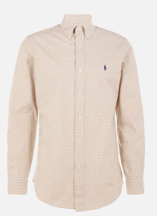 Ralph Lauren Mens Classic Shirt - Custom Fit Beige/Khaki