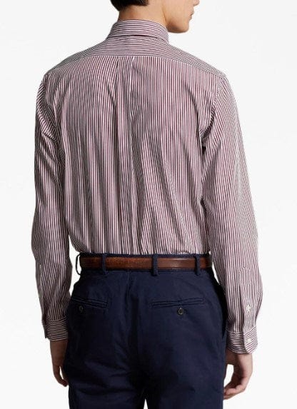 Ralph Lauren Mens Classic Shirt - Custom Fit Red Striped