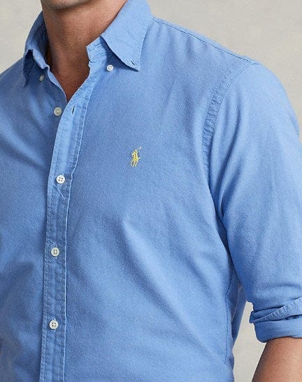 Ralph Lauren Mens Classic Shirt - Custom Fit Bright Blue