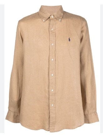 Ralph Lauren Mens Classic Custom Fit Shirt - Khaki