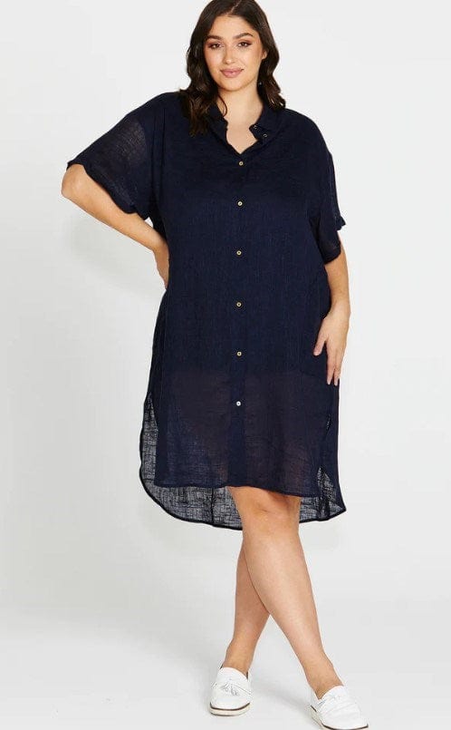 Load image into Gallery viewer, Betty Basics Womens Lani Linen Shirt Dress
