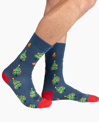 Load image into Gallery viewer, Bamboozld Mens Chrissy Trees Bamboo Sock
