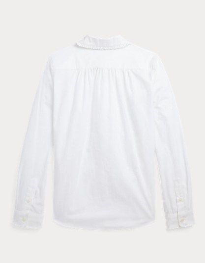 Load image into Gallery viewer, Ralph Lauren Girls Ruffle-Trim Cotton Broadcloth Shirt
