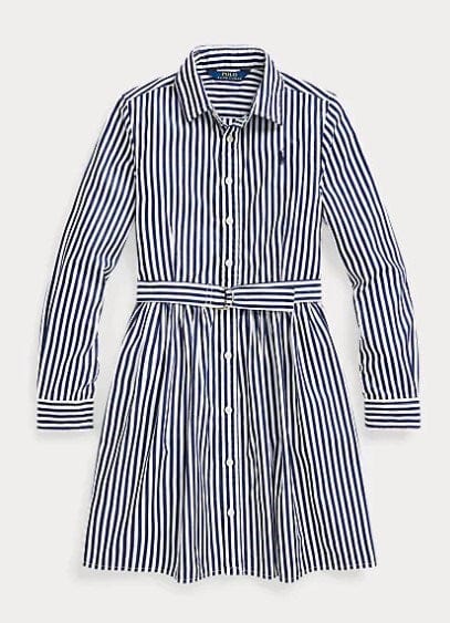 Ralph Lauren Girls Striped Cotton Shirtdress