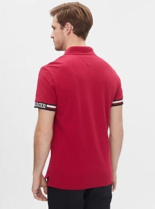 Tommy Hilfiger Mens Monotype Flag Slim Fit Polo