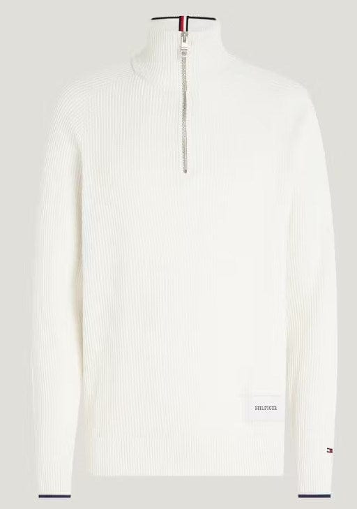 Tommy Hilfiger Mens Tipped Zip Mock Neck Sweater