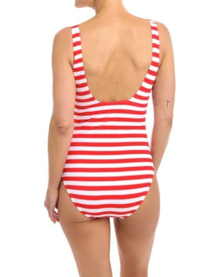 Togs Womens Stripe Square Neck Binding Swimsuit