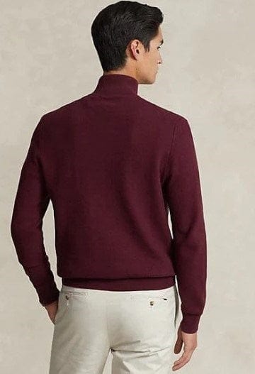 Load image into Gallery viewer, Ralph Mens Lauren Mens 1/4 Zip Knit Pullover - Rich Ruby
