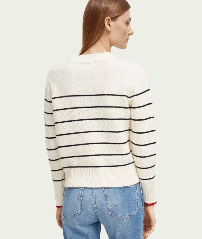 Load image into Gallery viewer, Scotch &amp; Soda Womens Button Shoulder Striped Pullover
